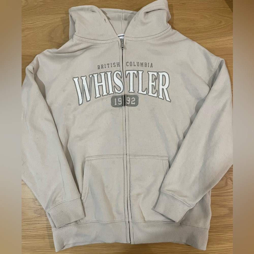Garage Cotton Zip Up Hoodie "BC Whistler". Size XS